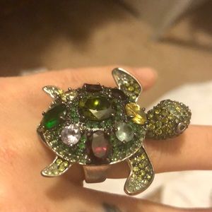 NOIR sterling silver gemstone turtle Ring Size 6